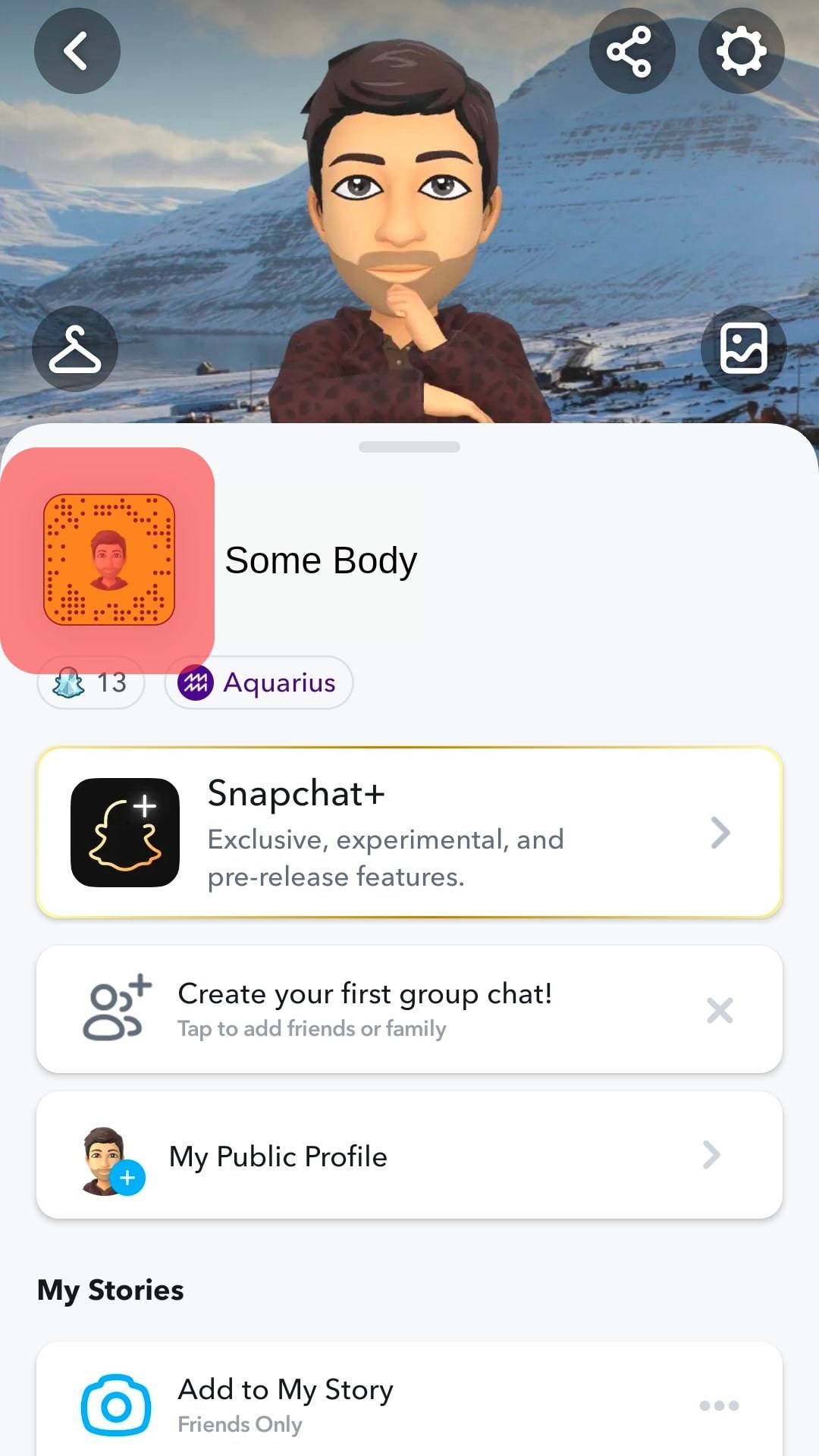 Click The Snap Symbol To Show The Snapcode.