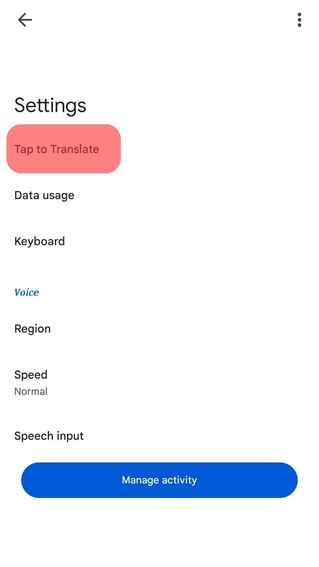 Click The Tap To Translate Option.