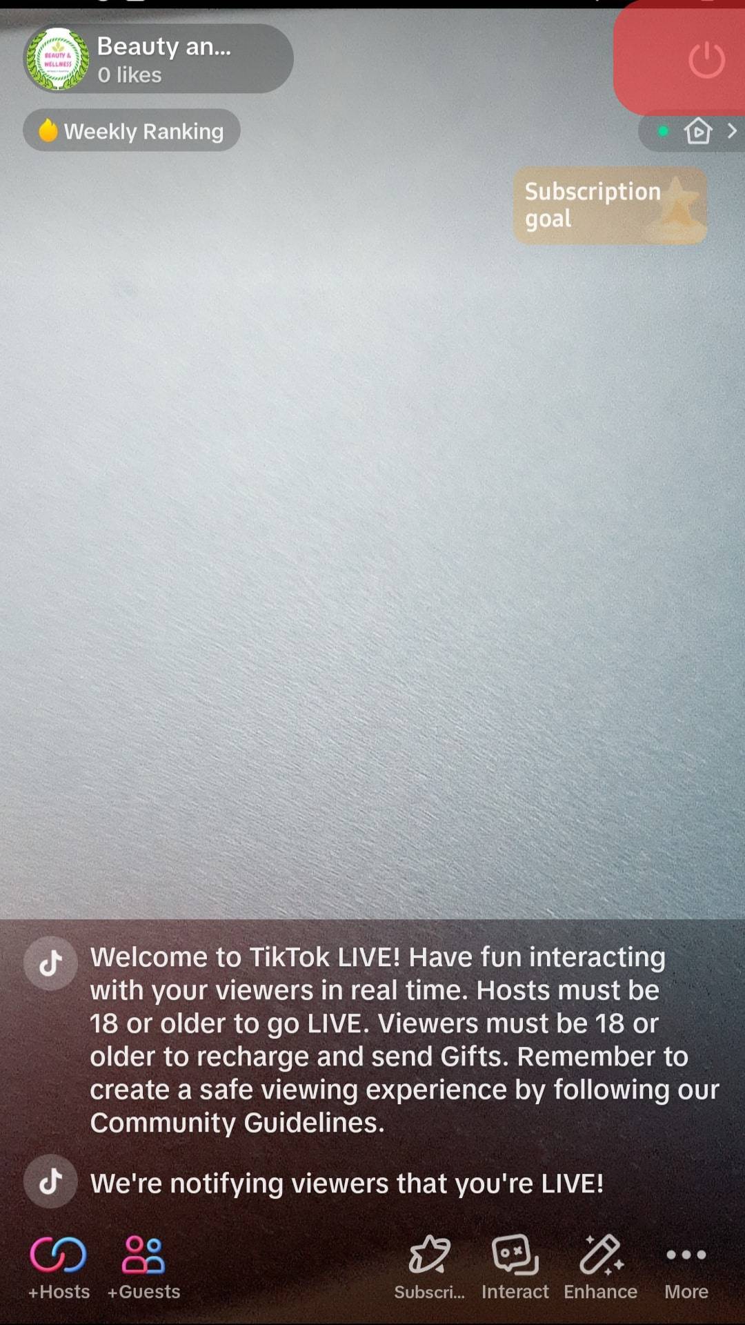 Click The Turn Off Button To End The Live
