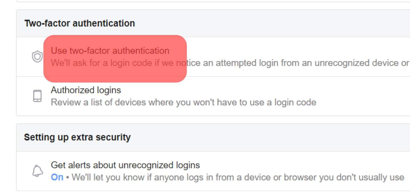 Click The Use Two-Factor Authentication Option.