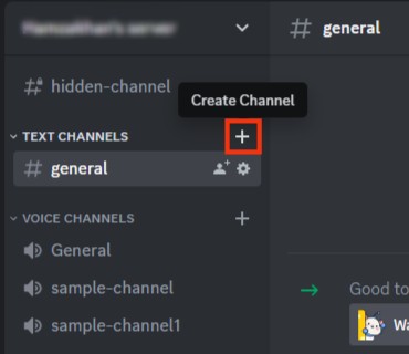 Click The Create Channel Option