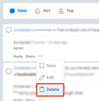 Click The Delete Option