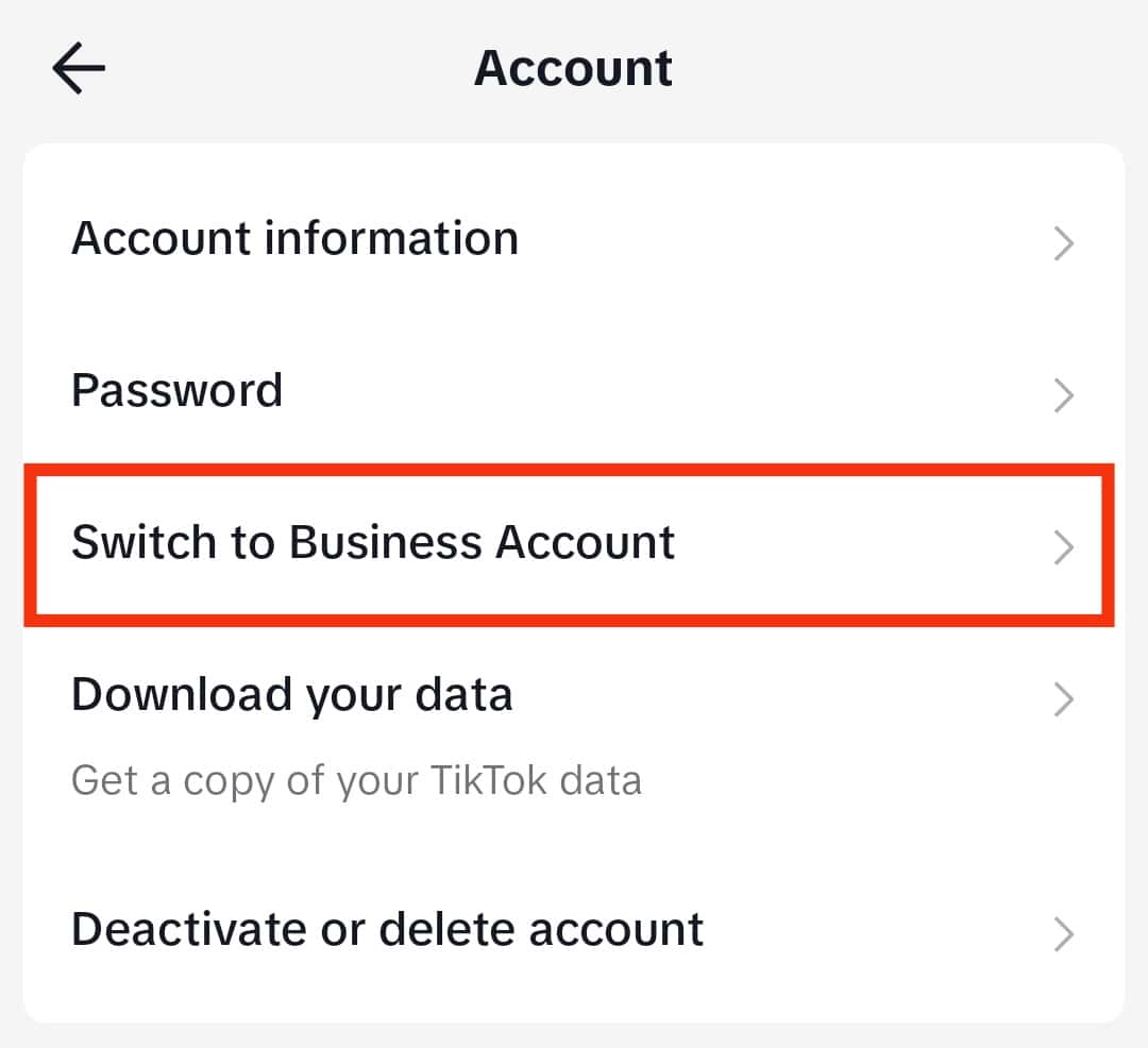 Click The Option For Switch To Business Account