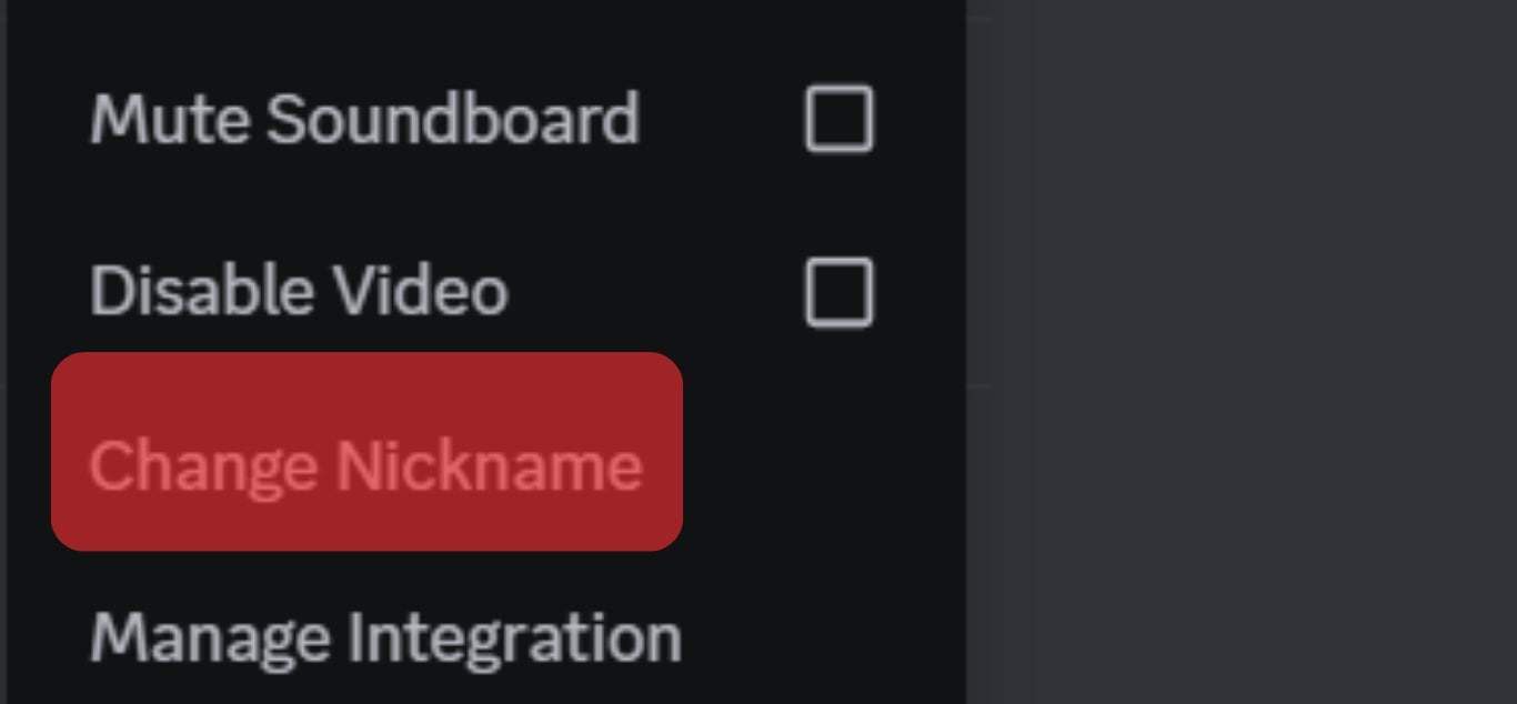 Click The Option To Change Nickname From The Menu.
