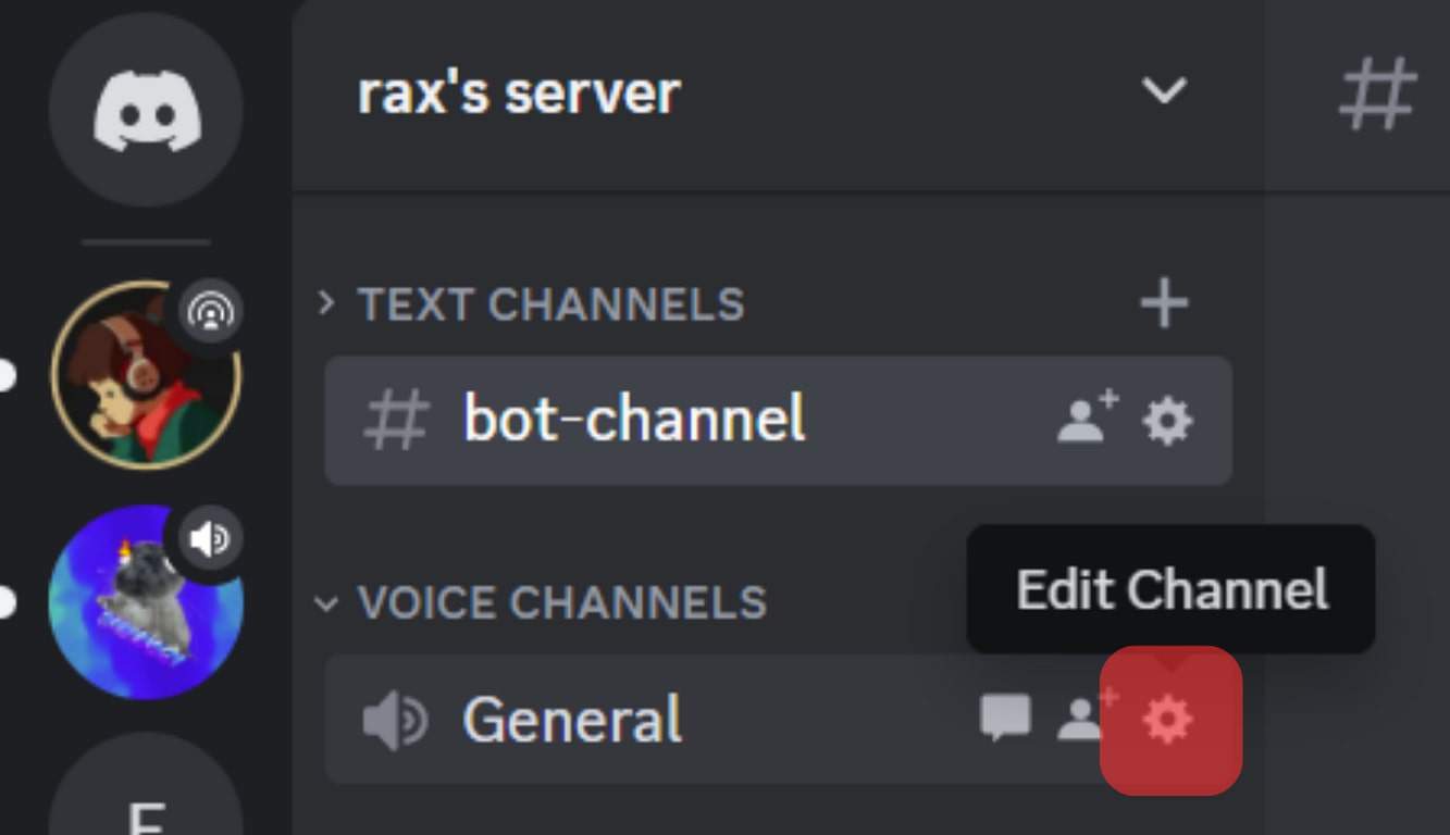 Click The Settings Icon Next To The Target Channel