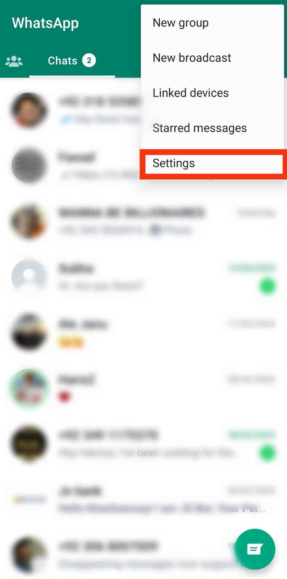 Click The Settings Option