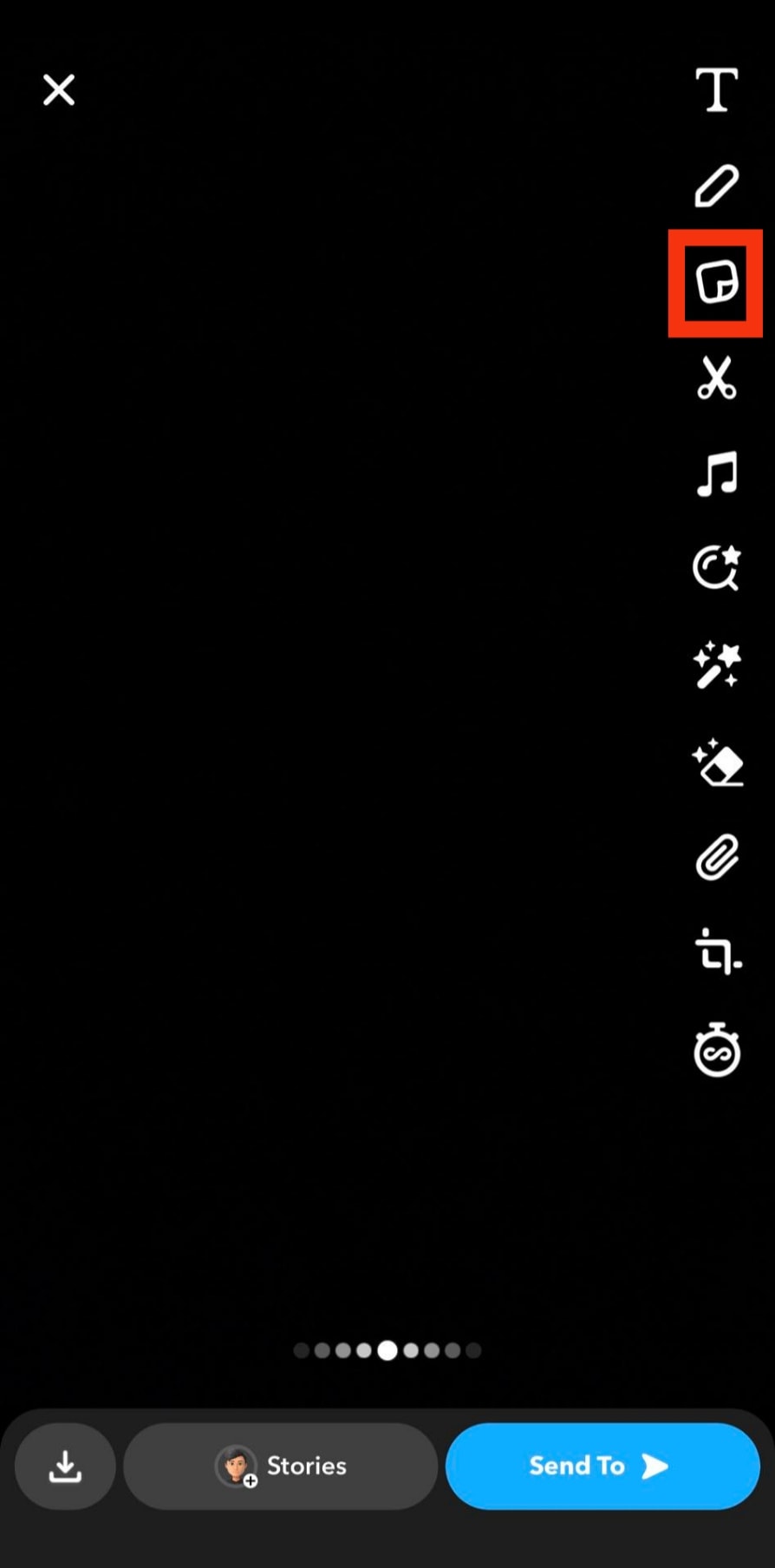 Click The Stickers Icon