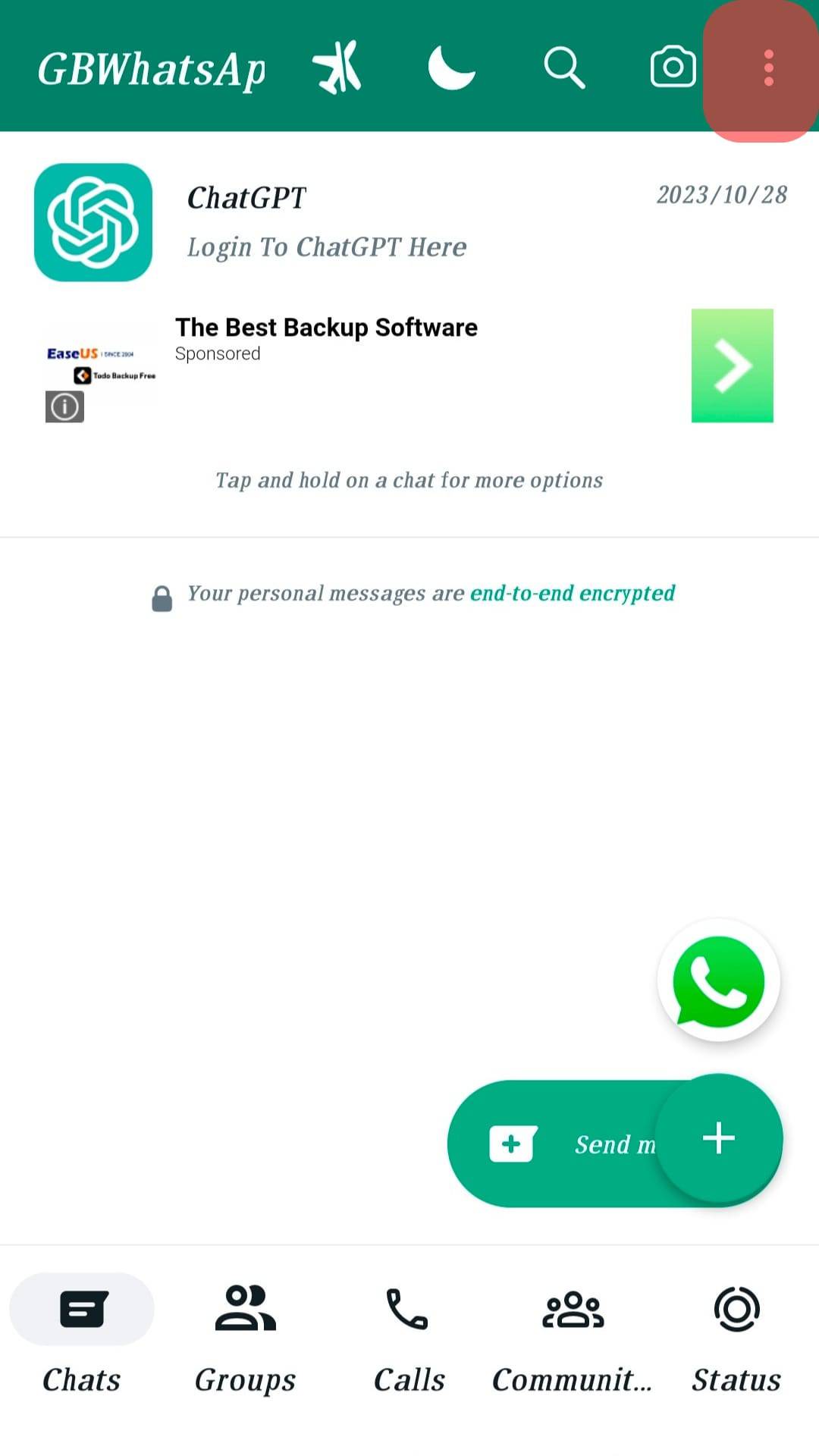 Click The Three Dots Whatsapp Mod