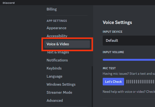 Click The Voice And Video Option