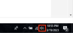 Click The Volume Symbol