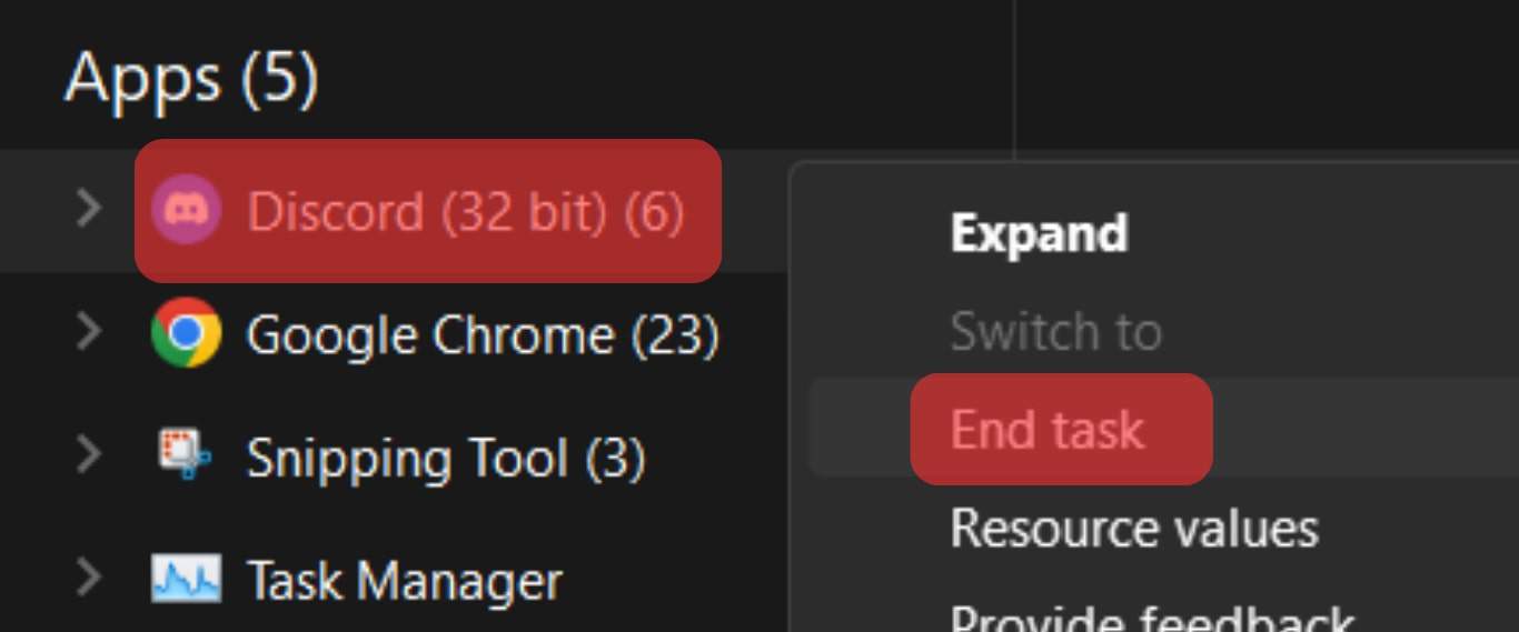 Close All Discord Processes In Task Manager
