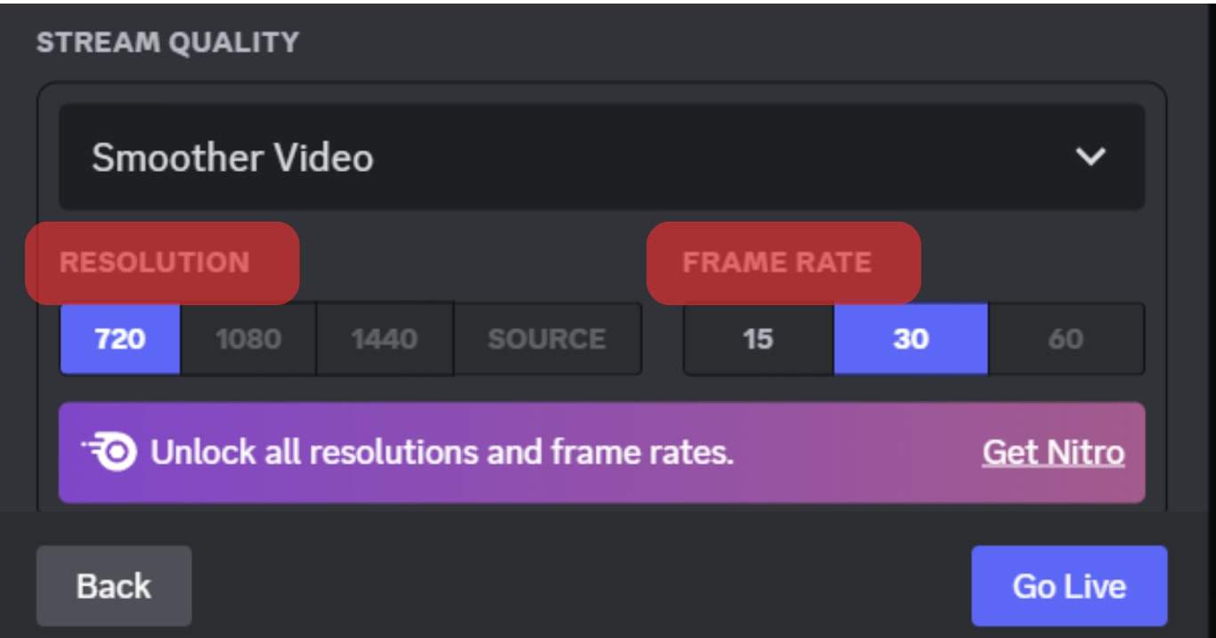 Configure Settings Like Frame Rate, Resolution