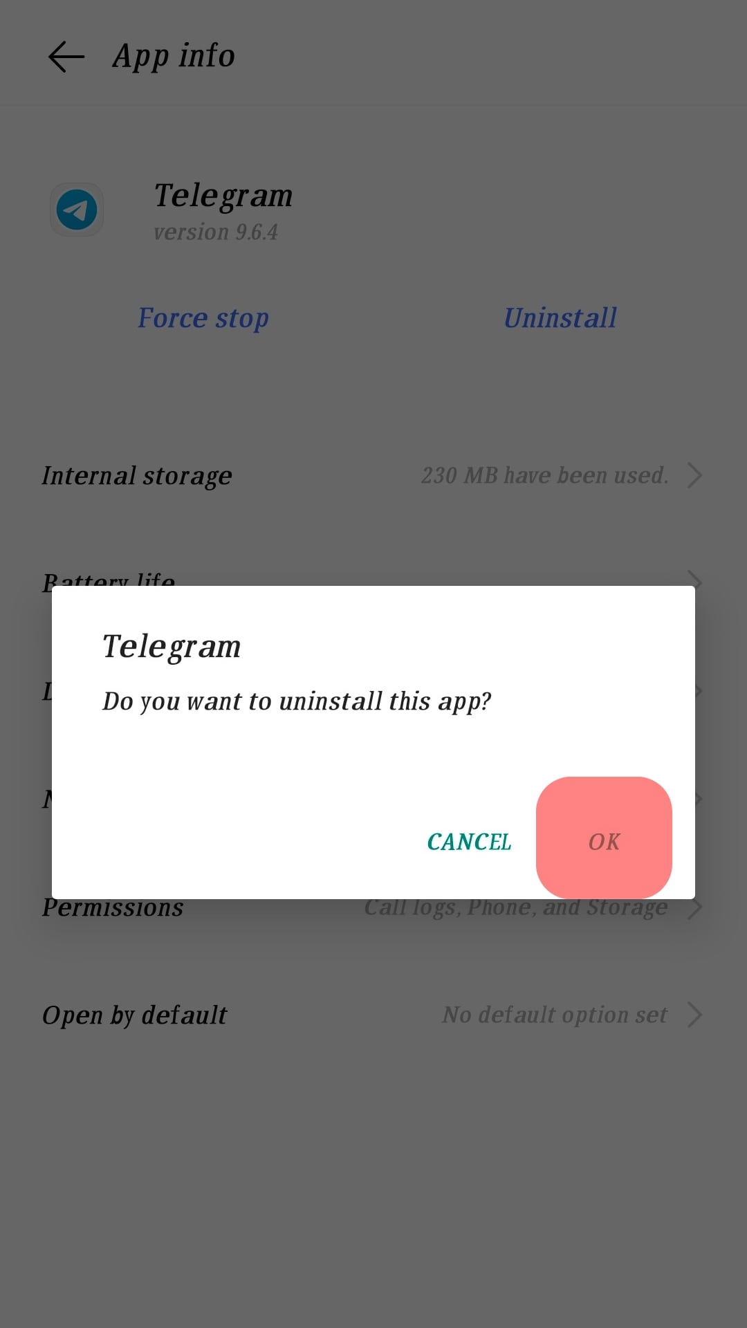 Confirm By Tapping Ok.