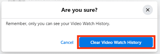 Confirm By Clicking Clear Video Watch History Again