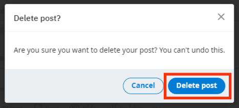 Confirm By Clicking Delete Post.