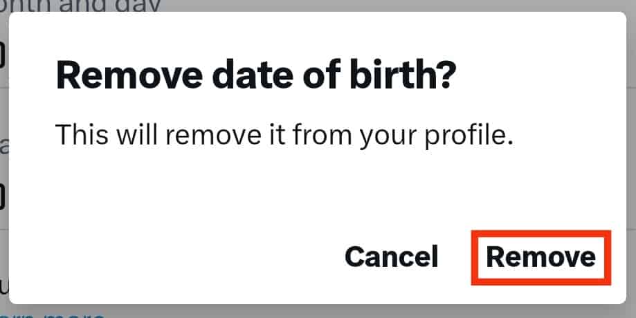 Confirm By Selecting 'Remove.