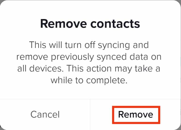 Confirm By Tapping Remove Again