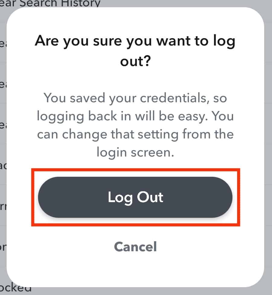 Confirm By Tapping On Log Out Again
