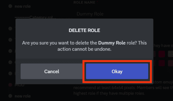 Confirm Your Action By Clicking Okay