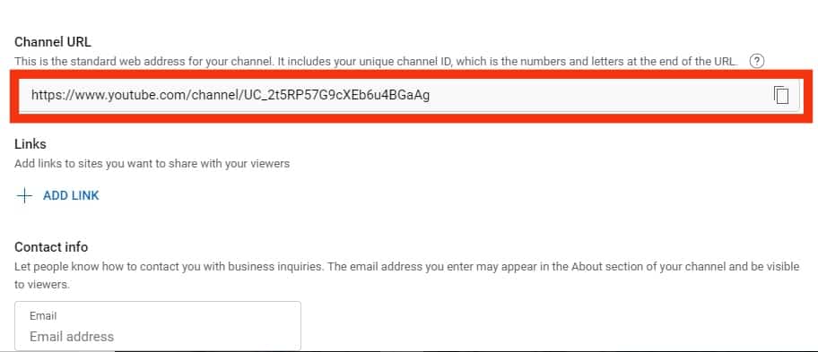 Copy Link From Channel Url Box