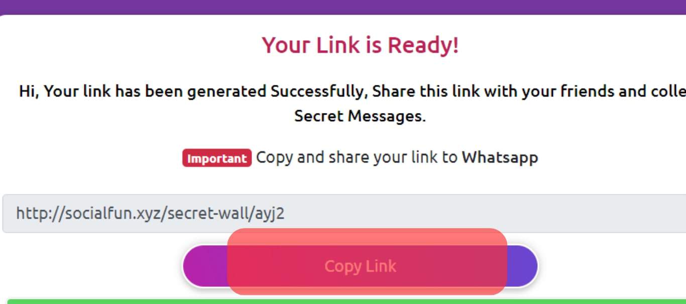 Copy The Generated Anonymous Link.