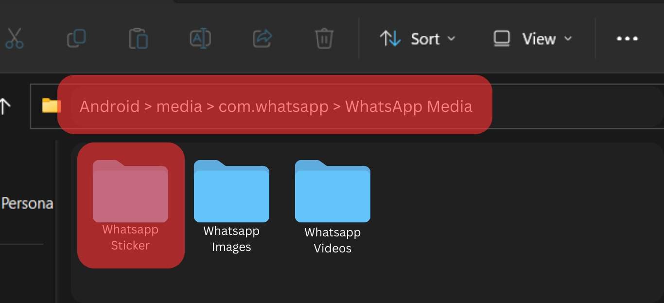 Copy The Whatsapp Stickers Folder