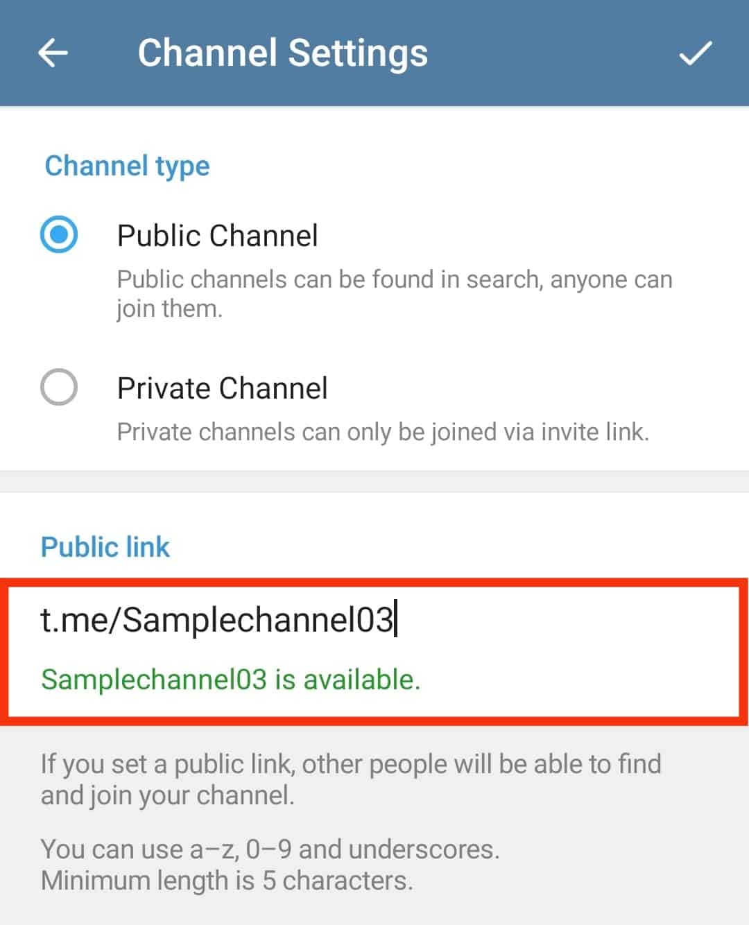 Create A Public Link For Your Channel