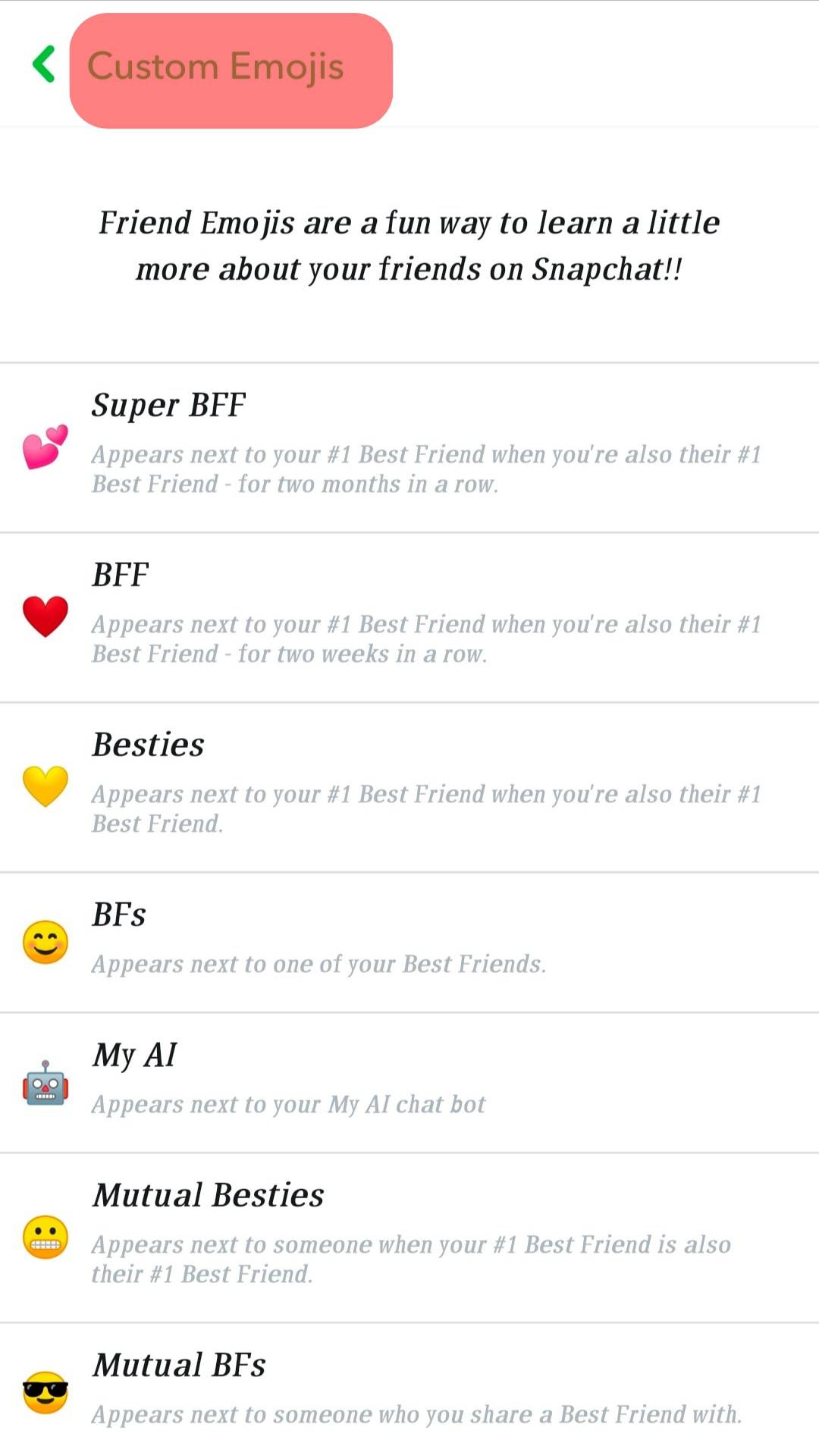 Customize Emojis Screen