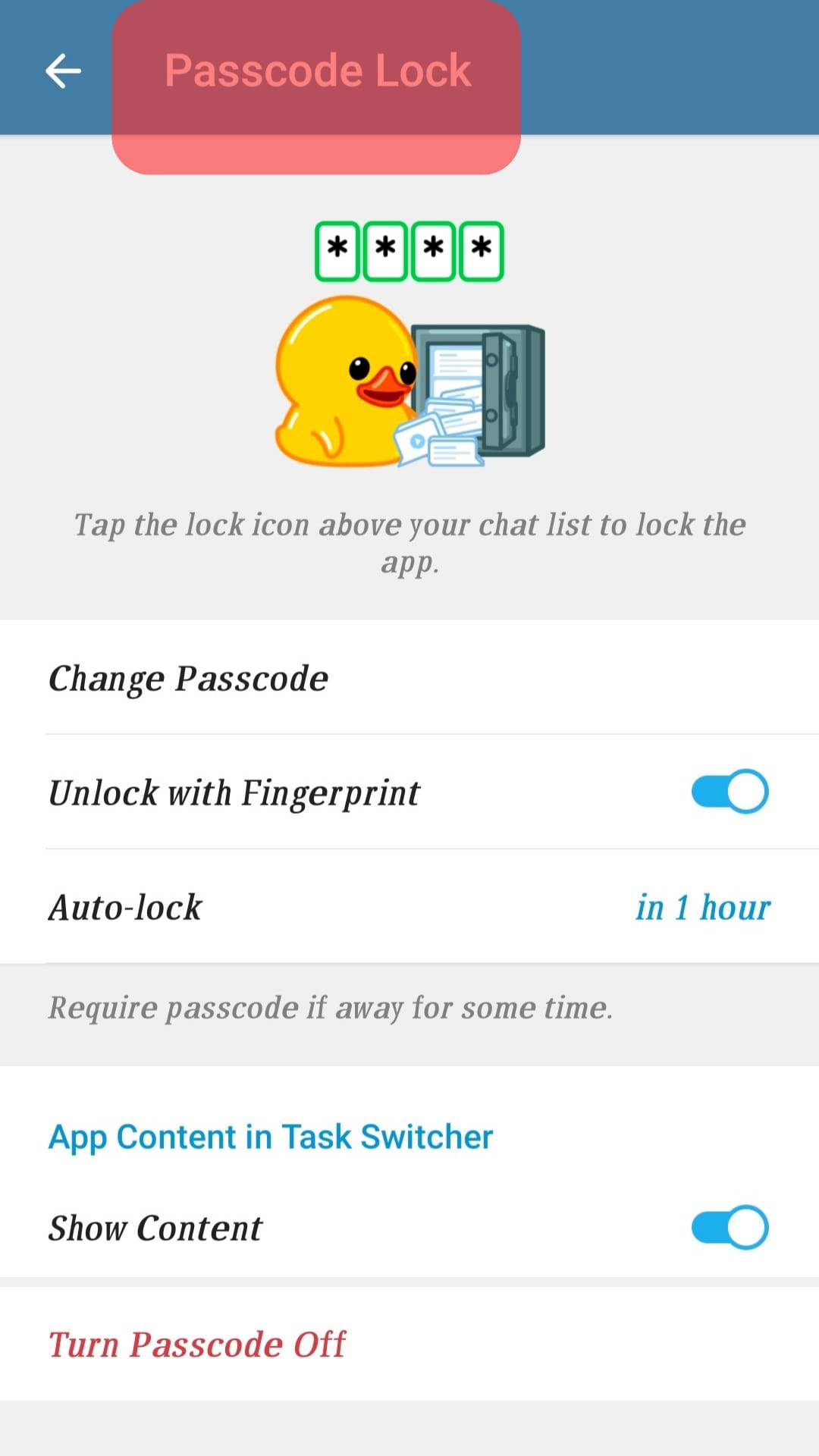 Customize Your Lock Settings On The Passcode Lock Page.