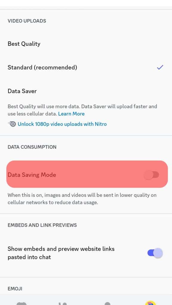 Data Saver Mode Discord Mobile