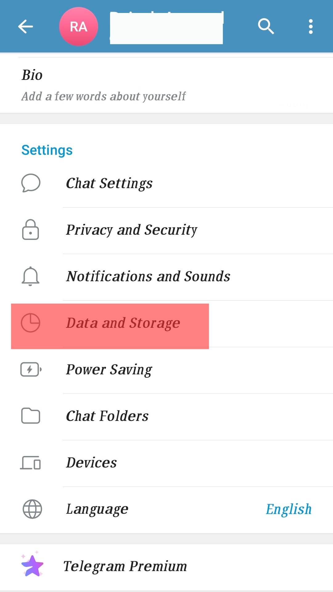 Data And Storage Settings Telegram