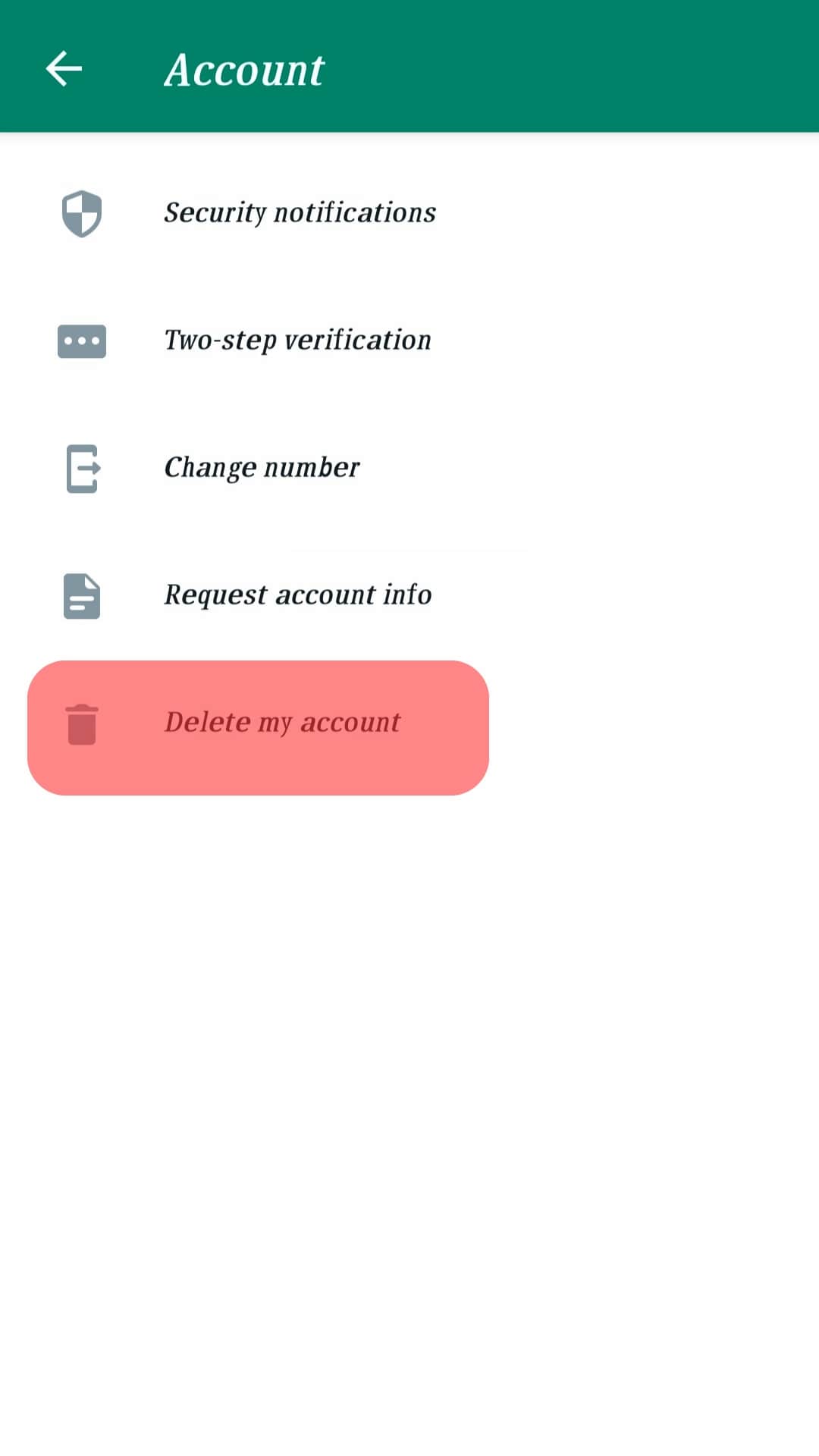 Delete Number Option Whatsapp