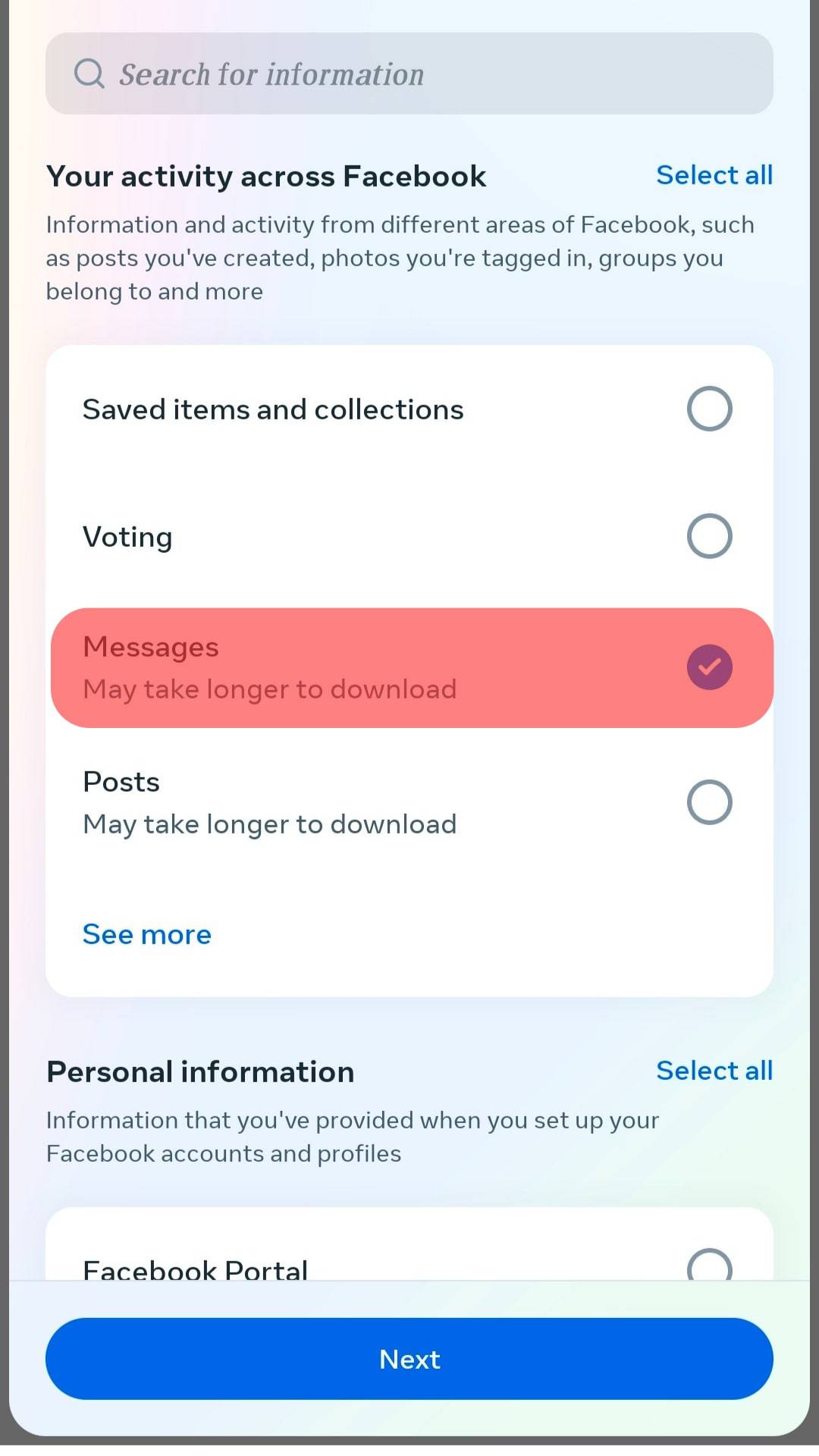 Deselect All Options Except Messages.