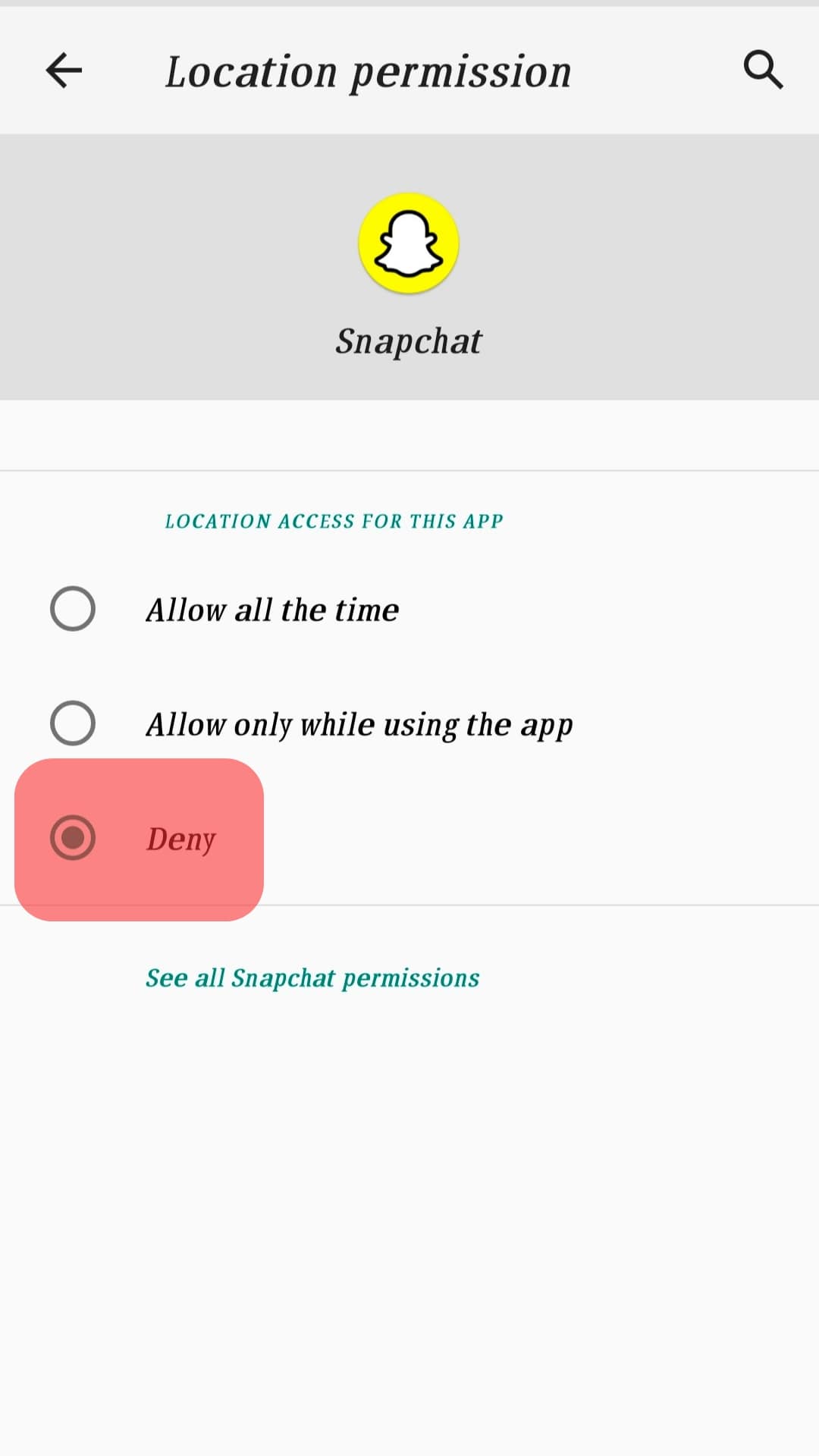 Disable Snapchat’s Access To Location Services