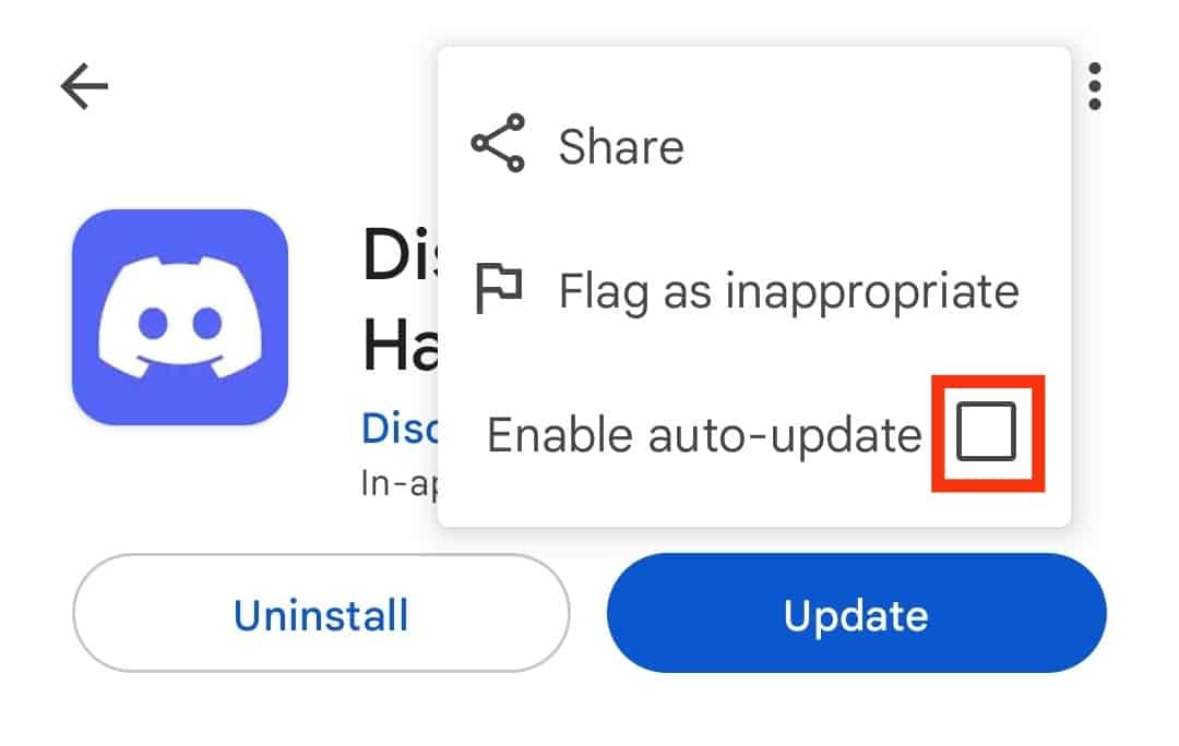 Disable The Enable Auto-Update Option