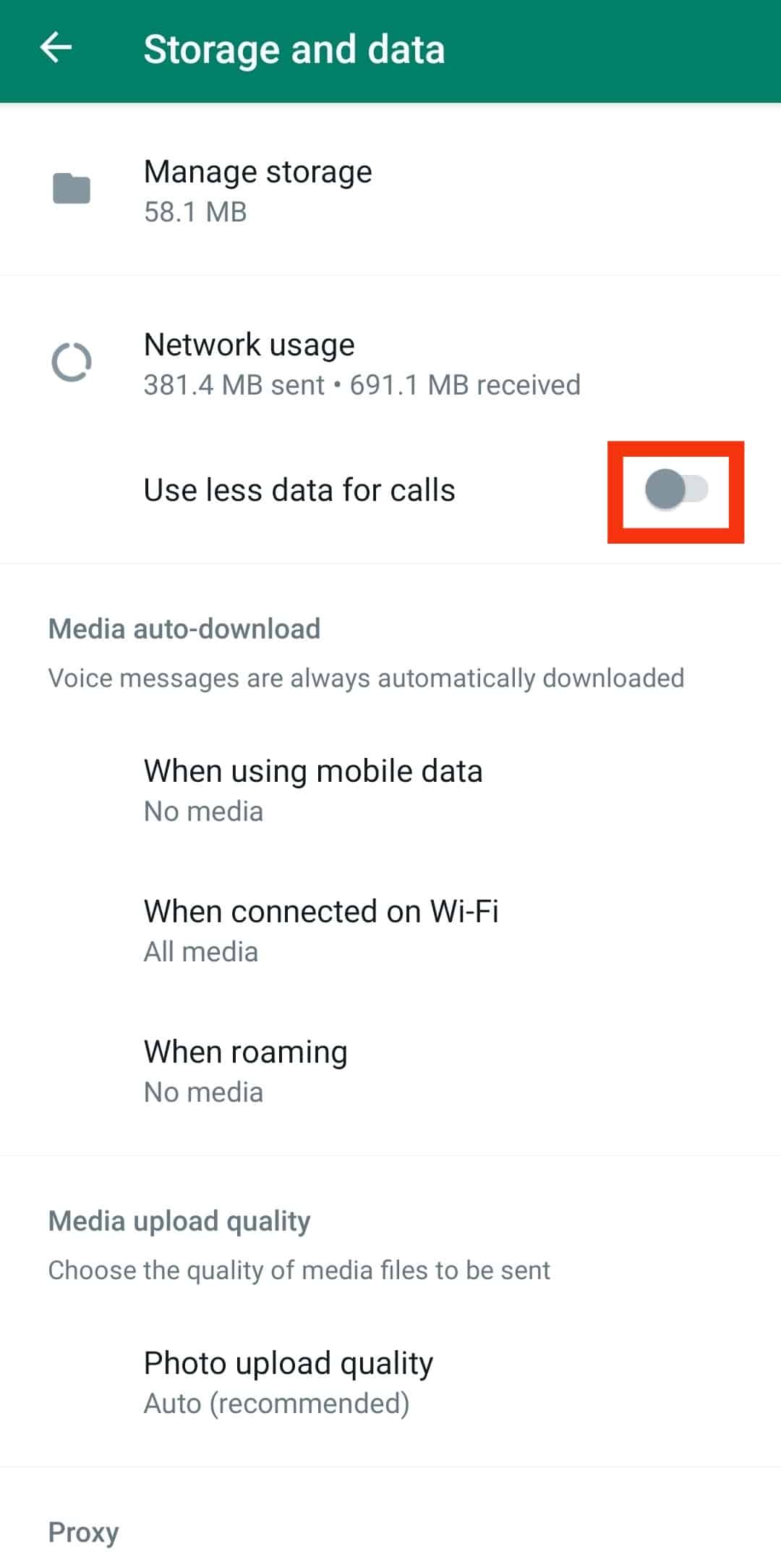 Disable Use Less Data For Calls
