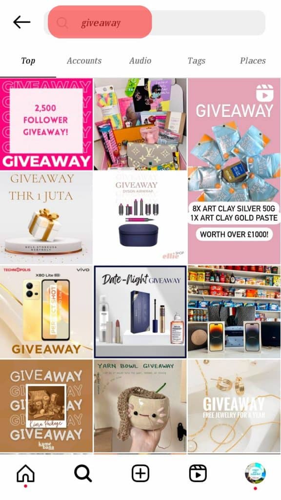 Discover Instagram Giveaways