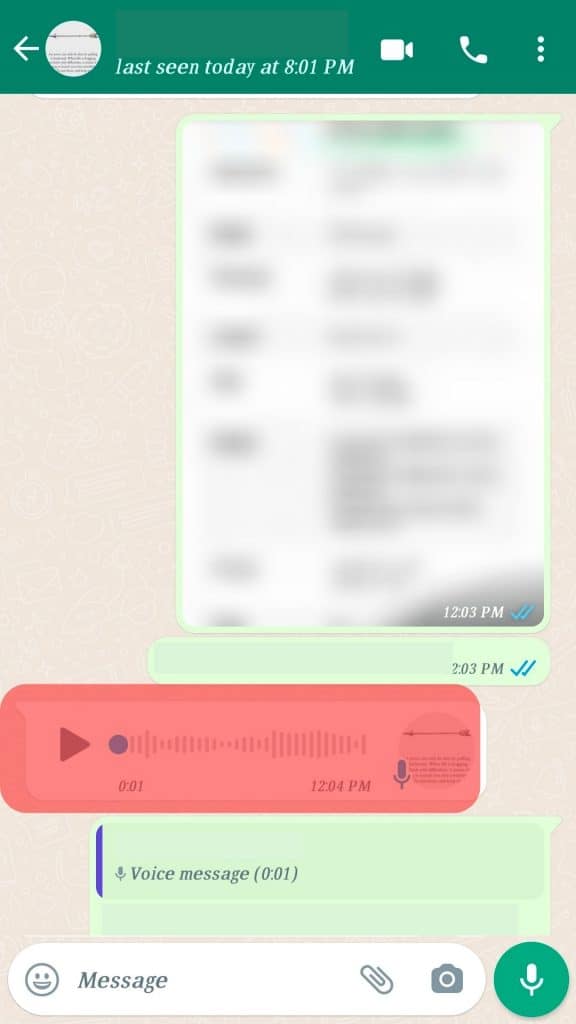 Discreet Voice Note Listening Feature