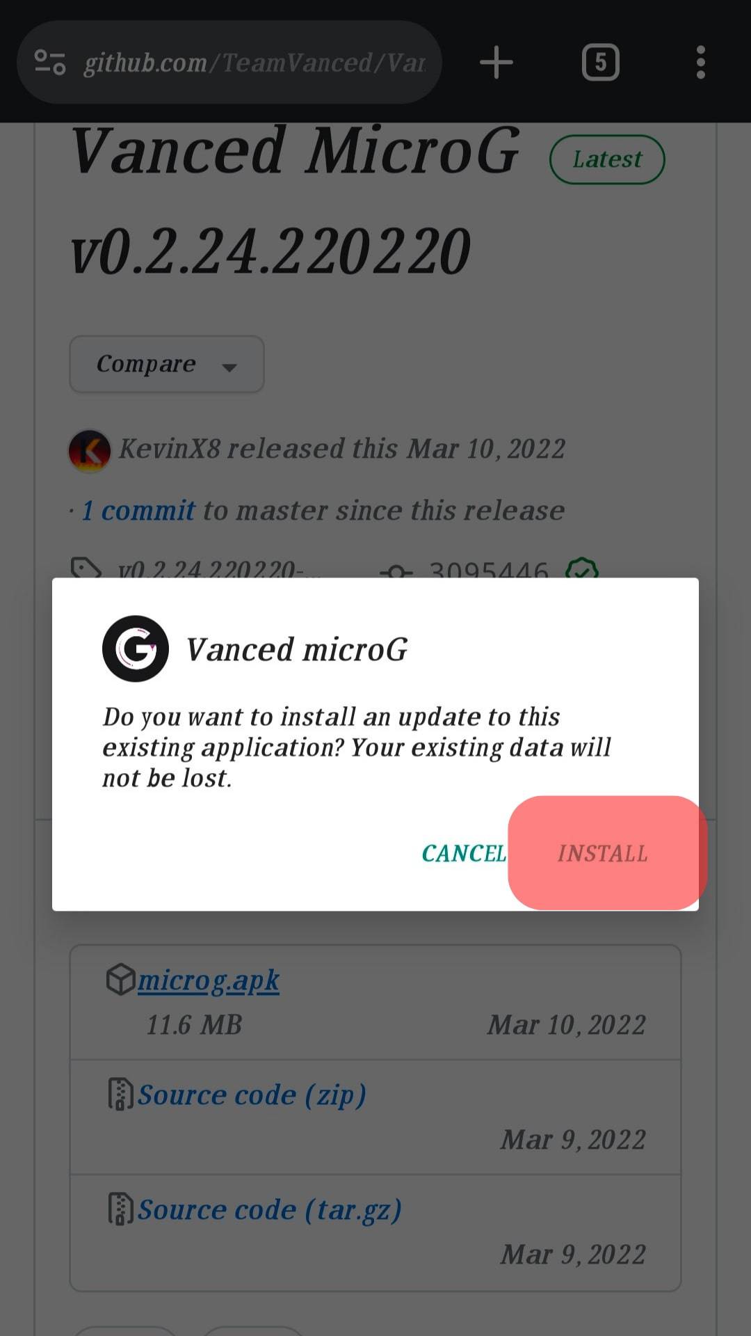 Download And Install The Vanced Microg Apk File.