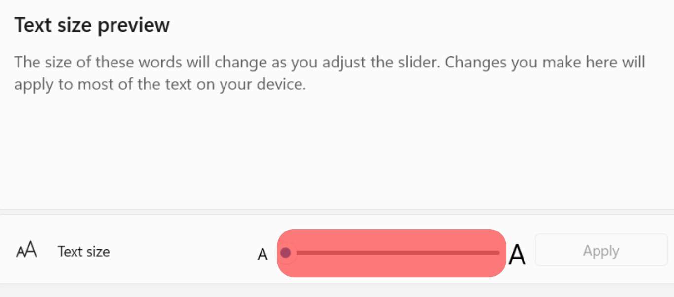 Drag The Text Size Slider To The Right To Increase The Size.