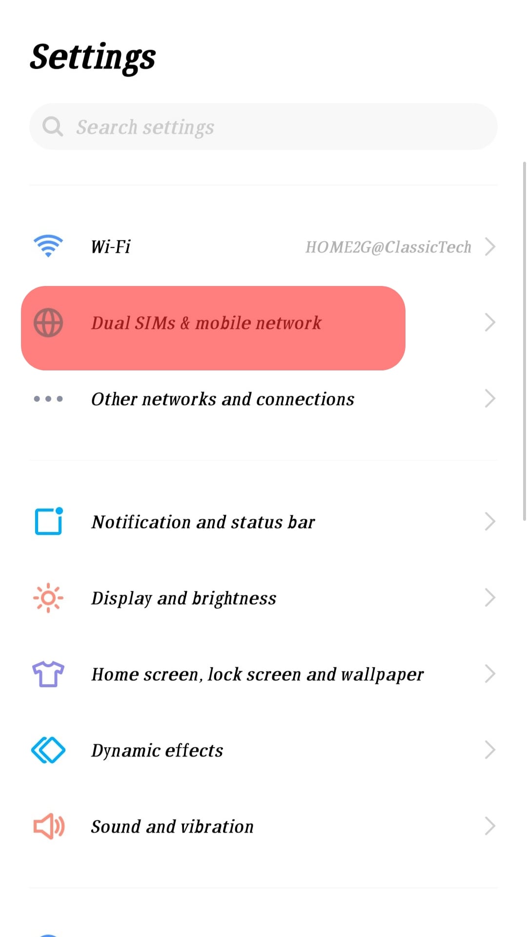 Dual Sims And Mobile Network Option Setting Mobile