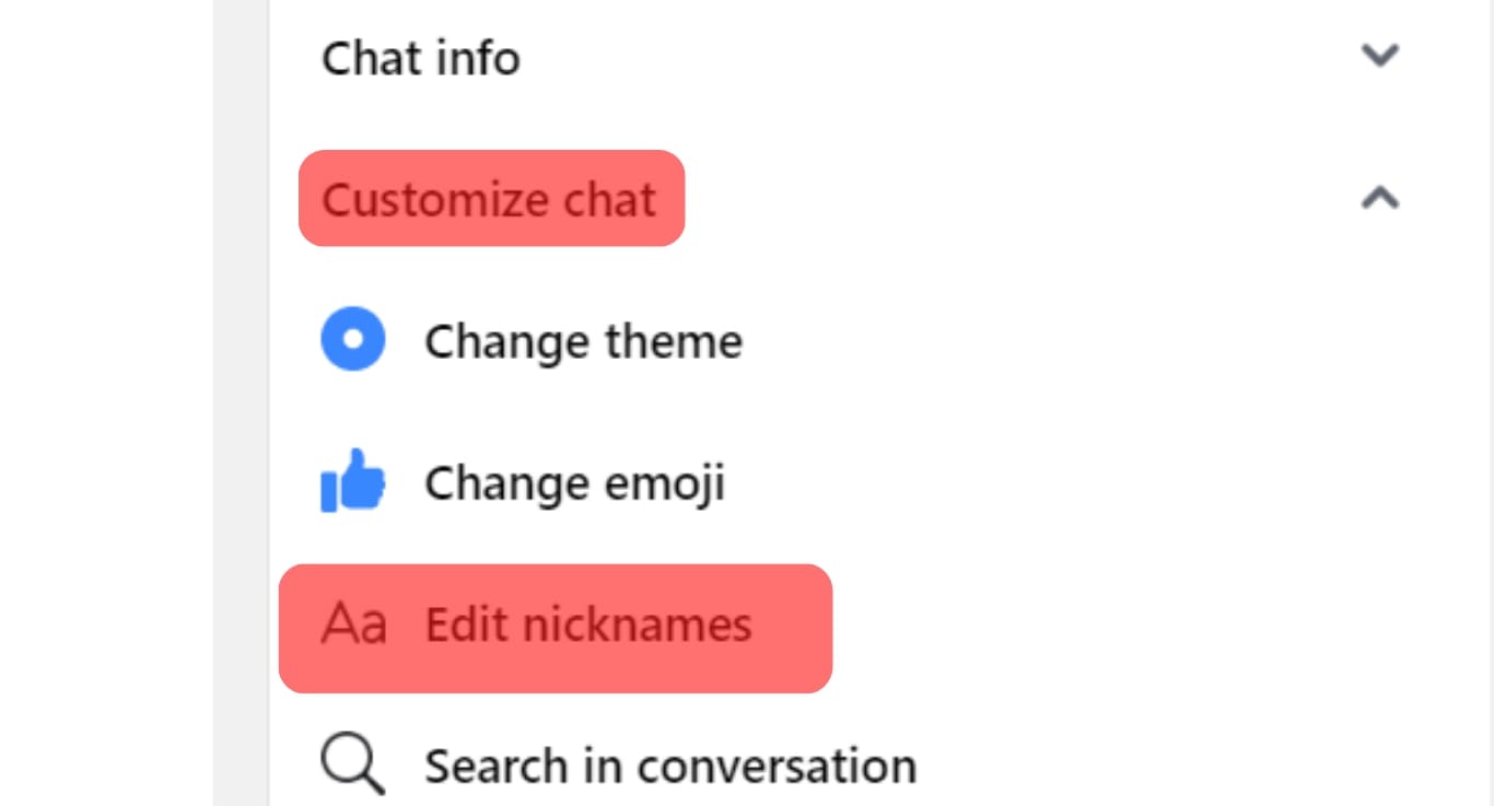 Edit Nicknames On The Customize Chat