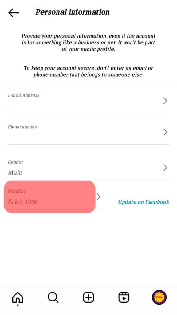 Edit Your Birthday On Instagram
