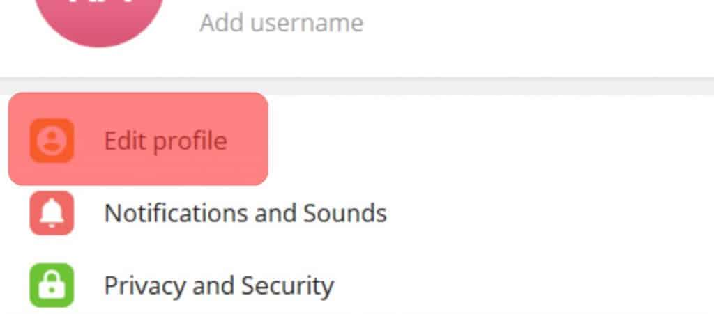 Edit Profile On Telegram Pc