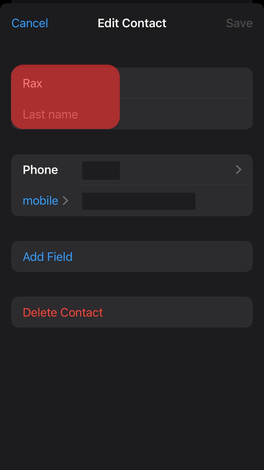 Edit The Contact As You See Fit.