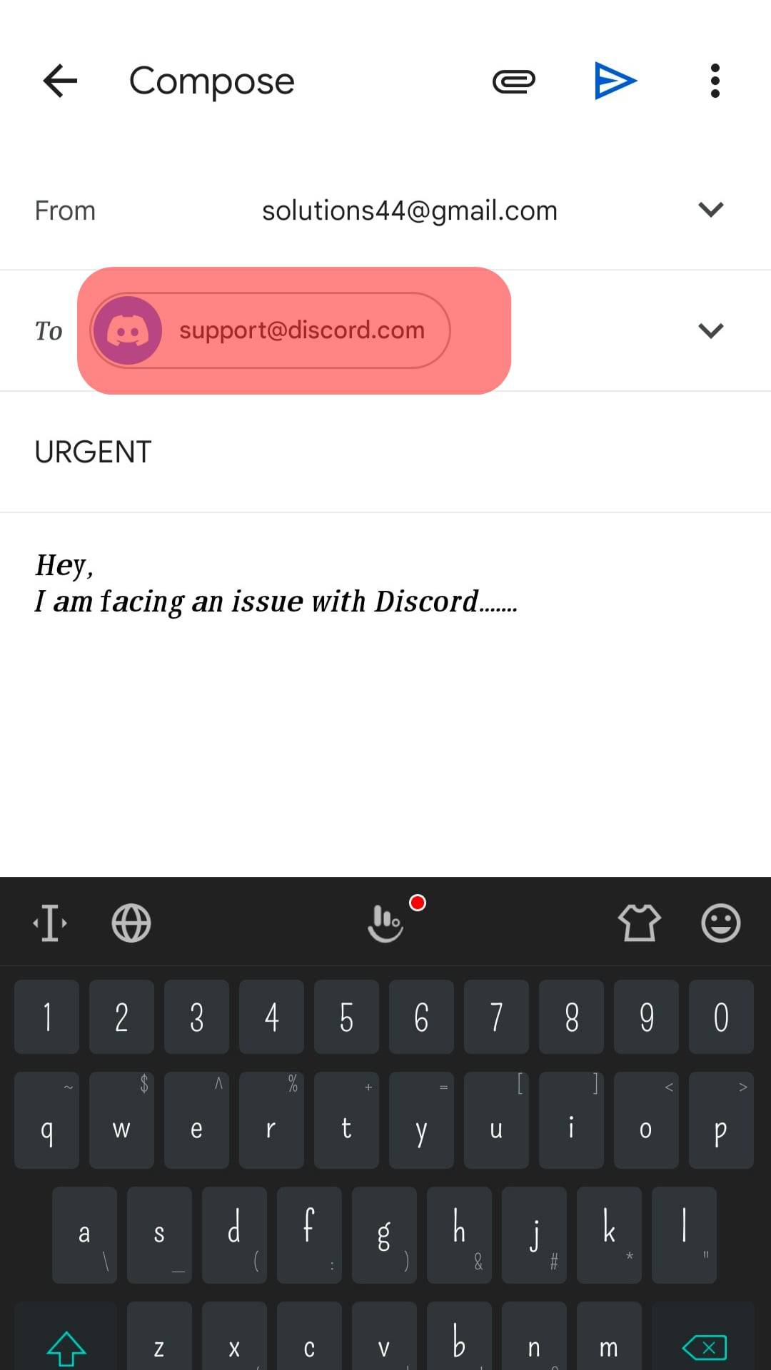 Email Discord Support