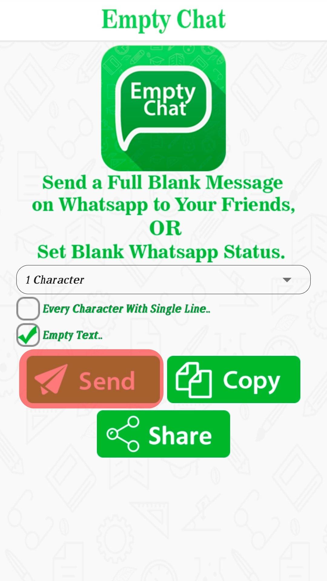 Empty Chat Send Button