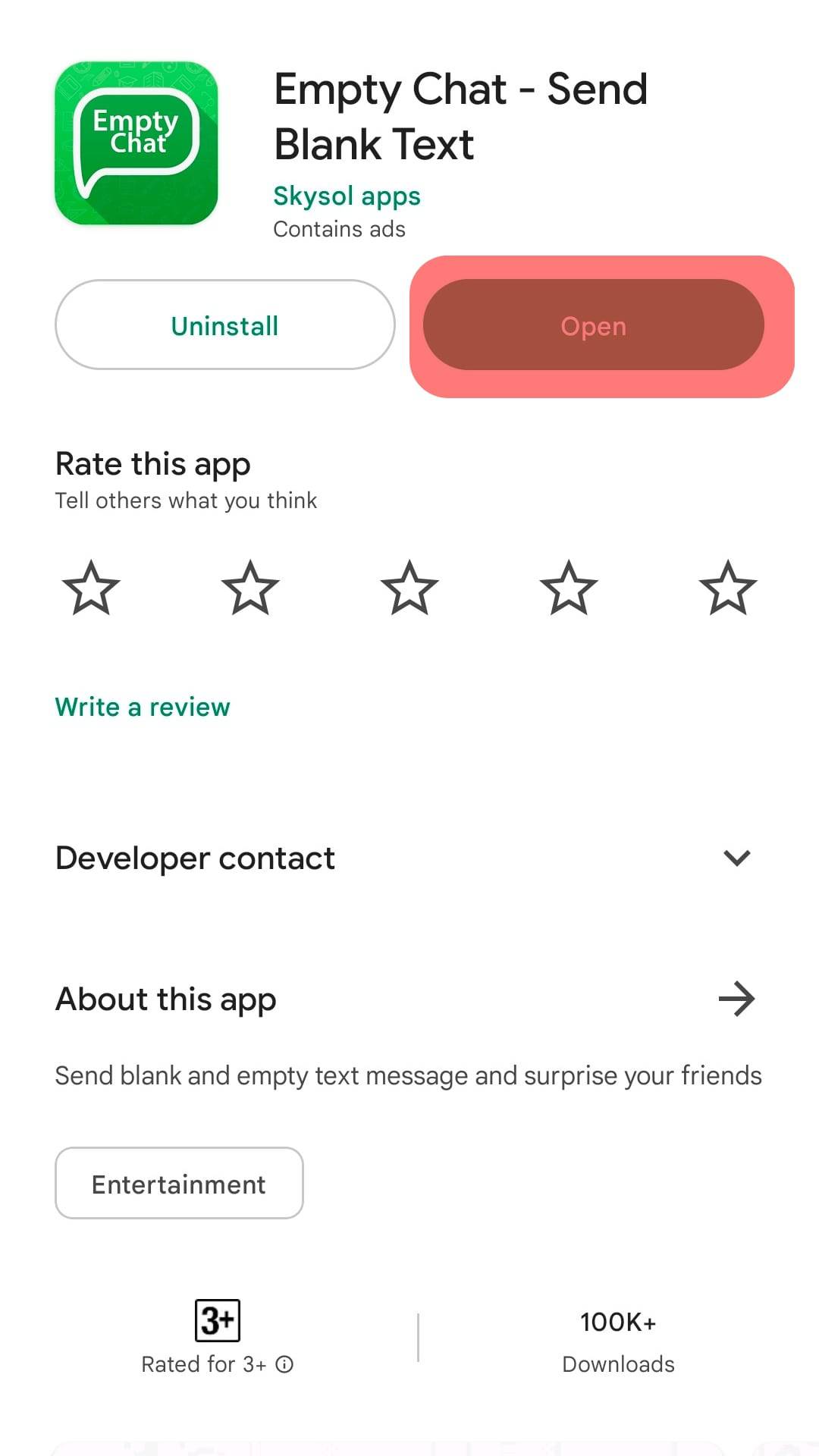 Empty Chat App Open