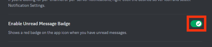 Enable Unread Message Badge