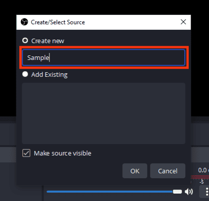 Enter A Name Under The Create New Source